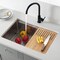 Kibi 27in Handcrafted 316 Stainless Steel 16 Gauge Single Bowl Workstation Undermount Kitchen Sink K3-S27T - alternate 6